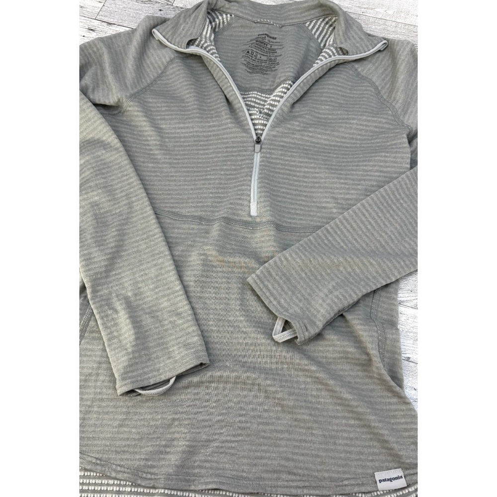 Patagonia‎ Pullover Women's SMALL Gray Capilene Quarter Zip Base layer Polartec